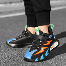 Load image into Gallery viewer, GLYGML Kids Shoes Boys Girls Tennis Shoes Running Walking Lightweight Breathable Sneakers Non-Slip Fashion Athletic Fitness Shoes for Little Kid/Big Kid Black Orangee Size 12