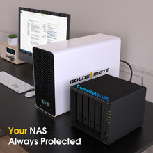 Load image into Gallery viewer, GOLDENMATE 1500VA/1000W Lithium UPS Battery Backup and Surge Protector, Backup Battery Power Supply with LiFePO4 Batteries(296Wh), AVR, Line Interactive Sinewave UPS System, 8 Outlets, LCD Display