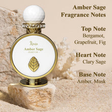 Load image into Gallery viewer, AHUJA Amber Sage – 3.4 oz Parfum | Unisex Fresh Aromatic Scent | 30% Long Lasting Oil | Bergamot, Grapefruit, Fig, Clary Sage, Amber, Musk | Luxury White Gold Gift Box | “Not All Storms Are Loud”