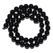 Load image into Gallery viewer, Natural Gemstone Beads 6mm Black Onyx Agate Beads Polished Round Smooth Stone Beads for Bracelets Jewelry Making 15inch Loose Beads