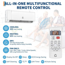 Load image into Gallery viewer, Air Conditioner, 24000 BTU Ductless Mini Split AC, Heating System, 19 SEER2, 208-230v, Cools, Heats 1500 Sq.Ft, Smart WiFi, Voice Control, Ultra Quiet 41 DB