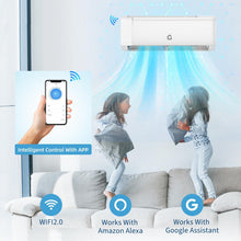 Load image into Gallery viewer, Air Conditioner, 24000 BTU Ductless Mini Split AC, Heating System, 19 SEER2, 208-230v, Cools, Heats 1500 Sq.Ft, Smart WiFi, Voice Control, Ultra Quiet 41 DB