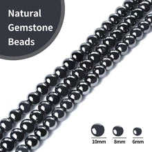 Load image into Gallery viewer, 45pcs 8mm Natural Black Hematite Beads Gemstone Beads Round Loose Beads for Jewelry Making