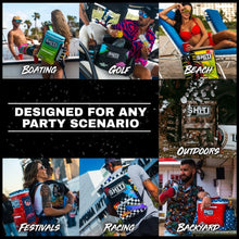 Load image into Gallery viewer, SHITI Coolers Cooler Backpack for Camping, Travel, Beach, Soft Lunch Box for Food, Drinks & Ice, Portable, Waterproof 24 Hr Insulated Bag with Shoulder Straps, Customizable, The Blackout, 15 Cans