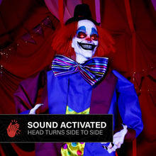 Load image into Gallery viewer, Haunted Hill Farm 5.9-Ft. Clown Halloween Animatronic