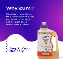 Load image into Gallery viewer, Indigo Wild Zum Clean Laundry Soap - Plant-Based Liquid Laundry Soap - Contains Baking Soda, Essential Oils & Saponified Coconut Oil - Patchouli Scent - 64 fl oz