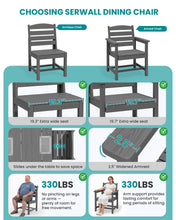 Load image into Gallery viewer, SERWALL Patio Dining Sets for 6 Person, HDPE Dining Set with 6 Armless Chairs, Gray
