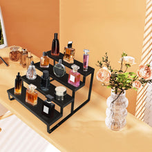 Load image into Gallery viewer, Wood Cologne Organizer for Men,4 Tier Perfume Organizer for Dresser Waterproof Cologne Stand with Anti-Slip Washers for Party,Makeup,Figures,Cupcake,Perfume,Dessert,Display Risers Stand for Organize