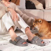 Load image into Gallery viewer, EverFoams Womens Fuzzy Open-toe Slippers Soft Comfy Memory Foam Indoor House Shoes Cool Gray,7-8 US