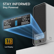 Load image into Gallery viewer, GOLDENMATE 1000VA/600W Lithium UPS Battery Backup and Surge Protector, Backup Battery Power Supply with LiFePO4 Batteries(153.6 Wh), Sinewave UPS System, 10 Years Lifespan, 8-Outlets, LCD Display