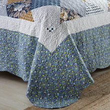 Load image into Gallery viewer, NEWLAKE Quilt Bedspread Sets-Checkered Floral Reversible Coverlet Set,Queen Size