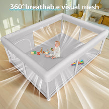 Load image into Gallery viewer, Hiaksedt Large Baby Playpen 65x50 Inch, PlayPen for Babies and Toddlers, Sturdy Safety Play Yard for Indoor & Outdoor with Zipper Gate