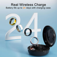 Load image into Gallery viewer, POBOVi Smart Ring - Health & Sleep Tracker, Continuous SpO2 & Heart Rate Monitor, Stress Management, NFC Wireless Charging, 6-Day Battery, Water-Resistant(IP68), iOS & Android Compatible (Silver, 11)