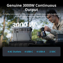 Load image into Gallery viewer, DJI Power 2000 Portable Power Station, Foldable Solar Panel, 2048Wh LFP Battery, 3000W Stable Output, 0-80% in 55 Mins, Enhanced Safety, Ultra-Quiet, Camping, Blackout, RV