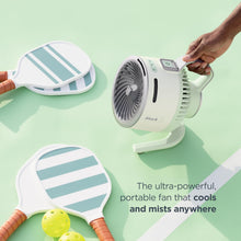 Load image into Gallery viewer, Shark FlexBreeze HydroGo Fan & Travel Bag — Ultra-powerful portable fan with indoor + outdoor evaporative mist. Corded & cordless, White, FA053BRN
