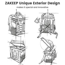 Load image into Gallery viewer, ZAKEEP Cooler Backpack, 36 Cans Multifunctional Leakproof Cooler Backpack with Padded Top Handle, Mesh Pocket for Camping BBQ (Gray)