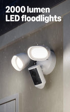 Load image into Gallery viewer, Ring Floodlight Cam Pro, Wired (newest model), Home or business security, Retinal 4K with wide-angle video, 10x Enhanced Zoom, and 2000 Lumen Floodlights, White