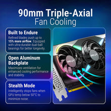 Load image into Gallery viewer, PNY NVIDIA GeForce RTX™ 5070 Epic-X™ ARGB OC Triple Fan, Graphics Card (12GB GDDR7, 192-bit, Boost Speed: 2685 MHz, SFF-Ready, PCIe® 5.0, HDMI®/DP 2.1, 2.4-Slot, Blackwell Architecture, DLSS 4)