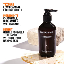 Load image into Gallery viewer, Grown Alchemist Gentle Gel Facial Cleanser with Bergamot and Rosebud. Hydrating Exfoliating Face Wash with Willow Bark, a Salicylic Acid Alternative. Natural Facewash for Men and Women