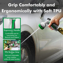 Load image into Gallery viewer, RESTMO Garden Hose Nozzle, Heavy Duty Metal Water Hose Nozzle with 7 Adjustable Spray Patterns, High Pressure Hand Sprayer with Flow Control for Watering Plants & Lawns, Washing Cars & Pets