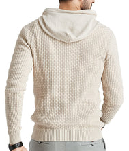 Load image into Gallery viewer, Zaitun Mens Hooded Sweatshirt Long Sleeve Solid Knitted Hoodie Pullover Sweater Khaki