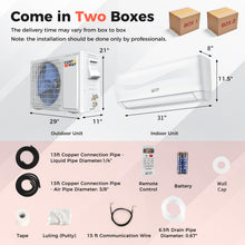 Load image into Gallery viewer, COSTWAY 12000BTU Mini Split Air Conditioner& Heater, 20 SEER2 115V Wall-Mounted Ductless AC Unit Cools Rooms up to 750 Sq. Ft, Energy Efficient Inverter AC with Heat Pump (Blast Series)