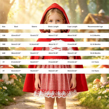 Load image into Gallery viewer, SEHIOZNI Little Red Riding Hood Costume Toddler Halloween Cosplay Clothes