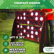 Load image into Gallery viewer, SWOOC Games - XL Giant 4 in A Row (4ft x 3ft) All Weather with Carrying Case & 60% Quieter Design - Giant Connect - 4 Outdoor Game - Giant Outdoor Games for Family - Jumbo Games - Giant Lawn Games