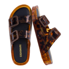 Load image into Gallery viewer, CUSHIONAIRE Pool Slides for Women Waterproof Double Buckle Adjustable Slip-On Womens Sandals for Beach Shower Casual Wear, TORTIE 10