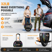 Load image into Gallery viewer, KINGSONG 14DPro Electric Unicycle: UL2272 Certified, 30km/h Top Speed, 32° Climbing, 800W Rated / 2400W Max Power, 420Wh Battery – Self-Balancing One Wheel EUC for Adults & Teens Commuting (Black)
