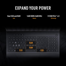 Load image into Gallery viewer, ASUS TUF Gaming F16 (2025) Gaming Laptop, 16” FHD+ 165Hz 16:10 Display, Intel® Core™ i5 Processor 13450HX, NVIDIA® GeForce RTX™ 5050, 16GB DDR5, 512GB PCIe Gen4 SSD, Wi-Fi 6E, Win 11 Home