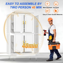 Load image into Gallery viewer, GAIOUS 79'' Metal Pantry Storage Cabinet with 4 Door and Adjustable Shelves