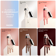 Load image into Gallery viewer, Sacheu Lip Elixir Nourishing Lip Glaze and Lip Tint Gloss. High-Shine Lip Gloss. Moisturizing Lip Gloss Enriched with Lip Oils For Hydrating Smooth Finish, Cruelty-Free (Clear)