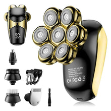 Load image into Gallery viewer, SHPAVVER Head Shavers for Bald Men: 5-in-1 Upgraded Electric Razor - IPX7 Waterproof Shaving Grooming Kit for Balder - Turbo Speed & Precision Blades Valentine's Day Gifts (Glossy Gold)