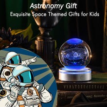Load image into Gallery viewer, IFOLAINA 3D Solar System Crystal Ball Model Gift Space Astronomy Gift Planets Multicolor Universe Globe Ball Science Astrophysics Gift Night Light Kids Bedroom Adults Gift