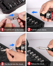 Load image into Gallery viewer, AVID POWER Electric Screwdriver Set Rechargeable 4V Cordless Screwdriver Kit with 44pcs Accessories, 5.65Nm Screw Gun, 5+1 Torque Setting, 2 Position Handle with LED Light