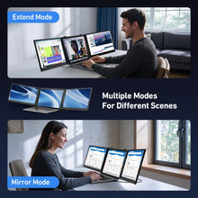 Load image into Gallery viewer, Vixtan 14" Triple Laptop Screen Extender, 3.0 lbs Lightweight FHD IPS Portable Monitor for Laptop, USB-C Plug & Play Multi Screen Attachment for 13-17.3" laptops with Windows/Mac/Chrome