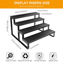 Load image into Gallery viewer, Wood Cologne Organizer for Men,4 Tier Perfume Organizer for Dresser Waterproof Cologne Stand with Anti-Slip Washers for Party,Makeup,Figures,Cupcake,Perfume,Dessert,Display Risers Stand for Organize