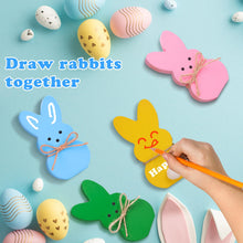 Load image into Gallery viewer, Easter Décor, 4 Pcs Wooden Peep Bunny Decorations for Tiered Tray, Mantel, Farmhouse, Cute Spring Signs for Home, Office, Party Supplies