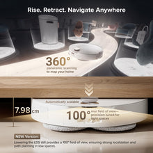 Load image into Gallery viewer, roborock Qrevo CurvX Robot Vacuum and Mop, 22,000Pa Suction, 3.14’’ Ultra Slim, Zero-Tangling Design, Reactive AI Obstacle Recognition, AdaptiLift Chassis, Auto Hot Water Mop Washing & Drying