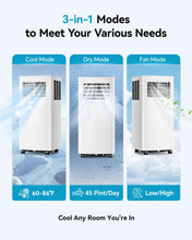 Load image into Gallery viewer, Feelfunn 8000 BTU Portable Air Conditioner, 3-in-1 Cools 350 Sq.Ft, Quiet AC with Fan & Dehumidifier, LED Display, Remote, 24H Timer, Window Kit, for Bedroom/Office/Dorms
