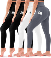 Load image into Gallery viewer, 4 Pack Leggings for Women Butt Lift High Waisted Tummy Control No See-Through Yoga Pants Workout Running Leggings
