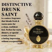 Load image into Gallery viewer, AHUJA Drunk Saint Parfum – 3.4 oz Unisex Luxury Fragrance | 30% Organic Oils | Long Lasting Niche Scent | Cognac, Raspberry, Rose, Ambergris | Premium Gift Box Packaging | “Even Angels Get Drunk”