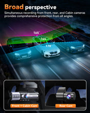 Load image into Gallery viewer, 4K Dash Cam Front and Rear, Full HD 3 Channel Dashcam, Free 128GB Memory Card, Built-in 5.8GHz WiFi Built-in GPS, Collision Sensor, Night Vision, 3.16" IPS, 24H Parking Mode(Black)