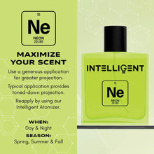 Load image into Gallery viewer, Intelligent Neon | Abstract, Artistic, Aldehydic | Extrait de Parfum for Men | 3.4 Fl Oz (100 mL)