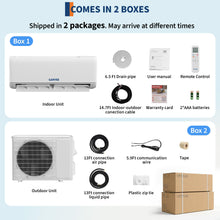 Load image into Gallery viewer, Garvee18000 BTU 21 SEER2 Ductless Mini Split AC & Heat Pump, WiFi Control, Compatible with Alexa, 230V Energy Efficient Inverter System, Cools Up to 1000 Sq.ft