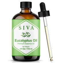 Load image into Gallery viewer, Siva Eucalyptus Essential Oil, Glass Bottle with Dropper, 4 Fl Oz (118 ml)