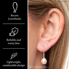 Load image into Gallery viewer, Splendid Pearls 925 Sterling Silver 8mm Genuine Pearls Freshwater Cultured Lever-back Dangle Earrings for Women