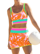 Load image into Gallery viewer, popvil High Waisted Bikini Sets for Women Tummy Control Swimsuits 3 Piece Bathing Suits Neon Swimwear with Skirt 2026 Orange Medium