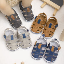 Load image into Gallery viewer, Meckior Summer Baby Infant Boys Beach Sandals Canvas Toddler Soft Sole Non-Slip Closed Toe First Walkers Shoes